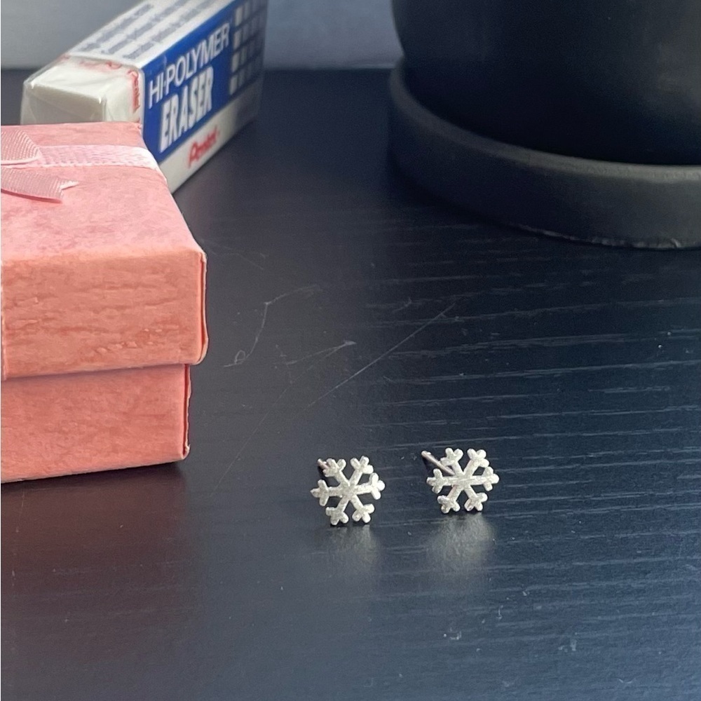 Sterling Silver Snowflake Stud Earrings